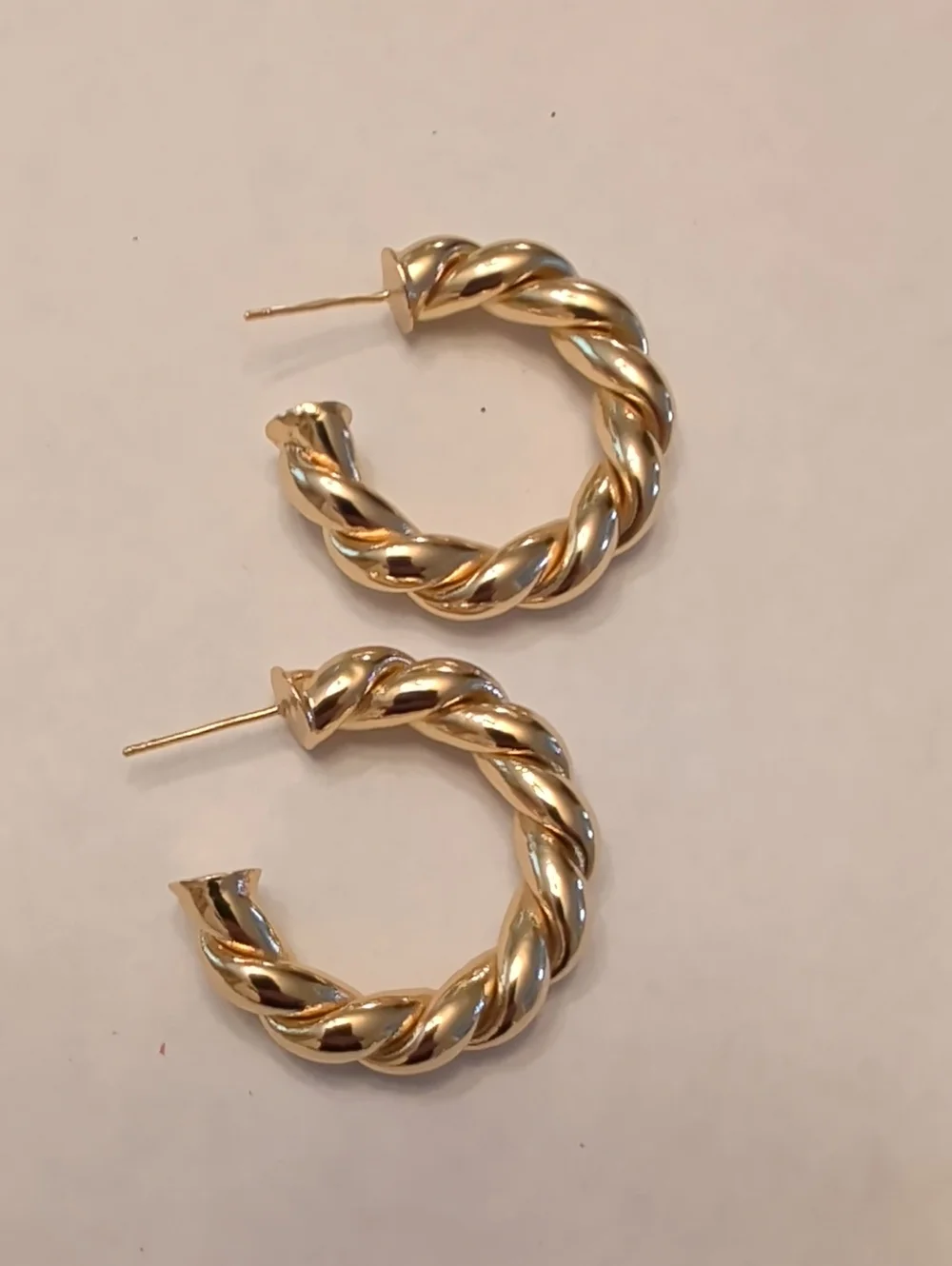 Gold Tone Twisted Hoop Earrings - Women Jewelry